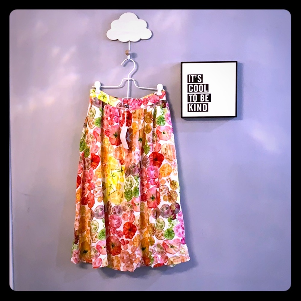 Bnwt ModCloth heirloom tomato midi skirt large
